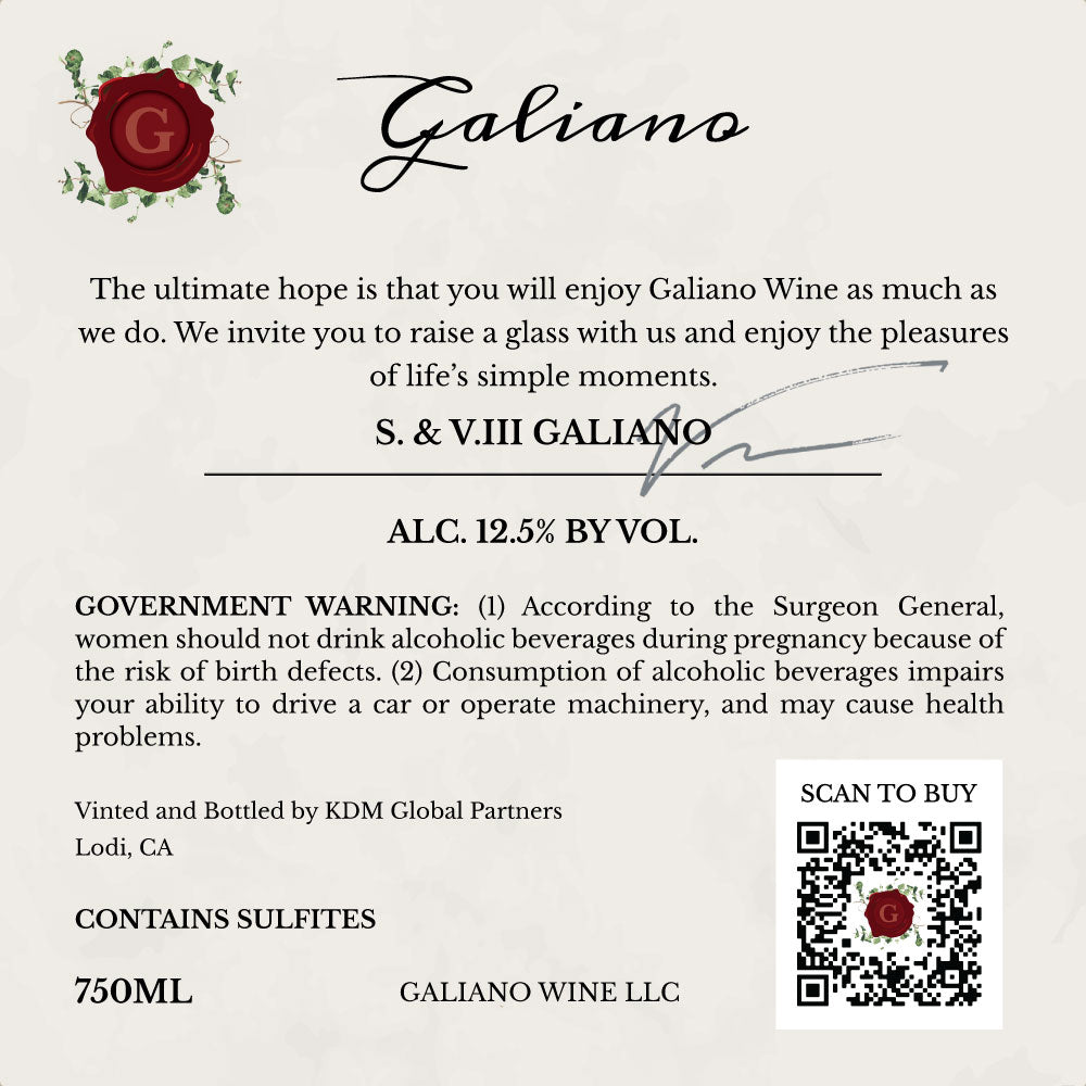 Galiano Chardonnay - Galiano Wine