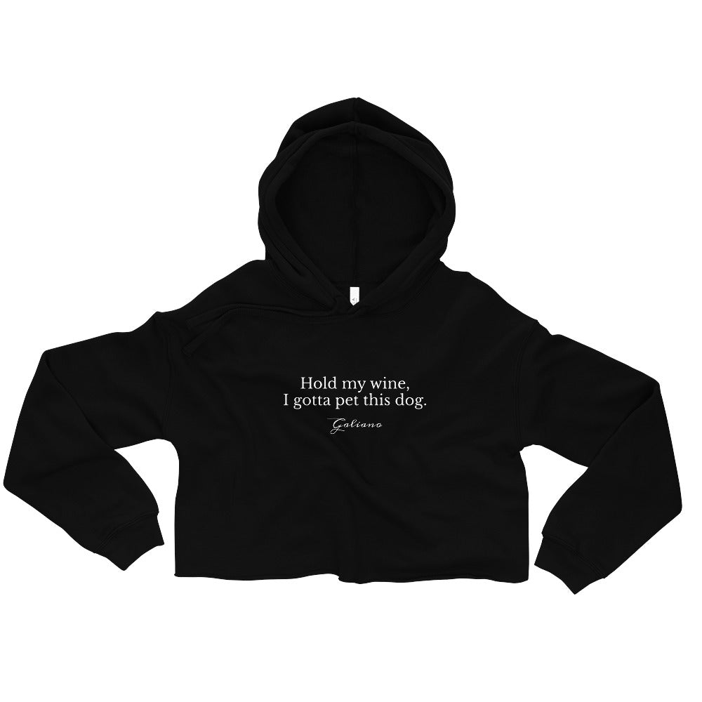 Hold My Wine Crop Hoodie - Galiano Wine