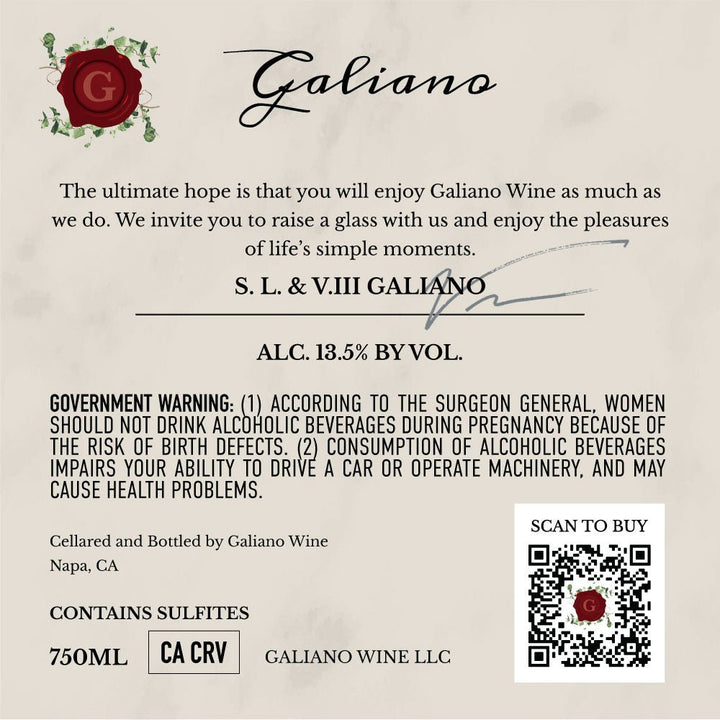 Galiano Red Blend - Galiano Wine